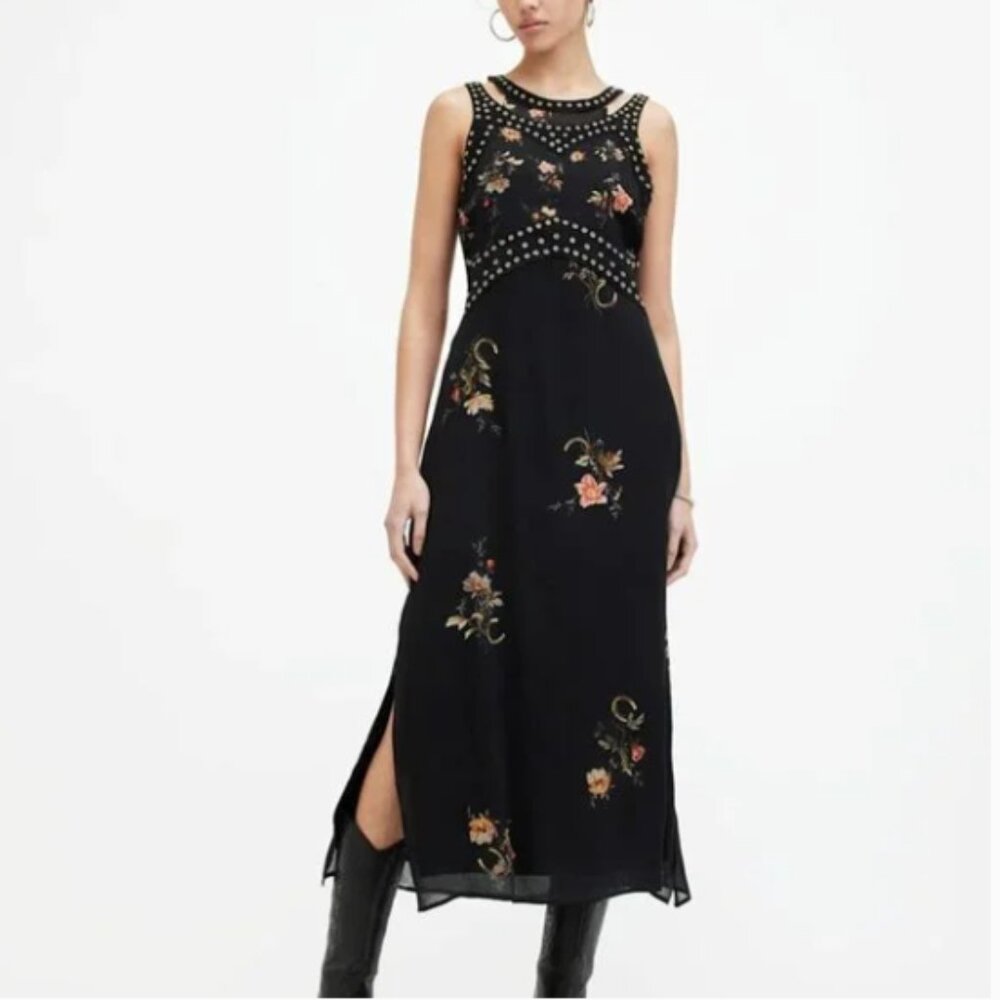 AllSaints Jessie Tanana Embellished Maxi Dress